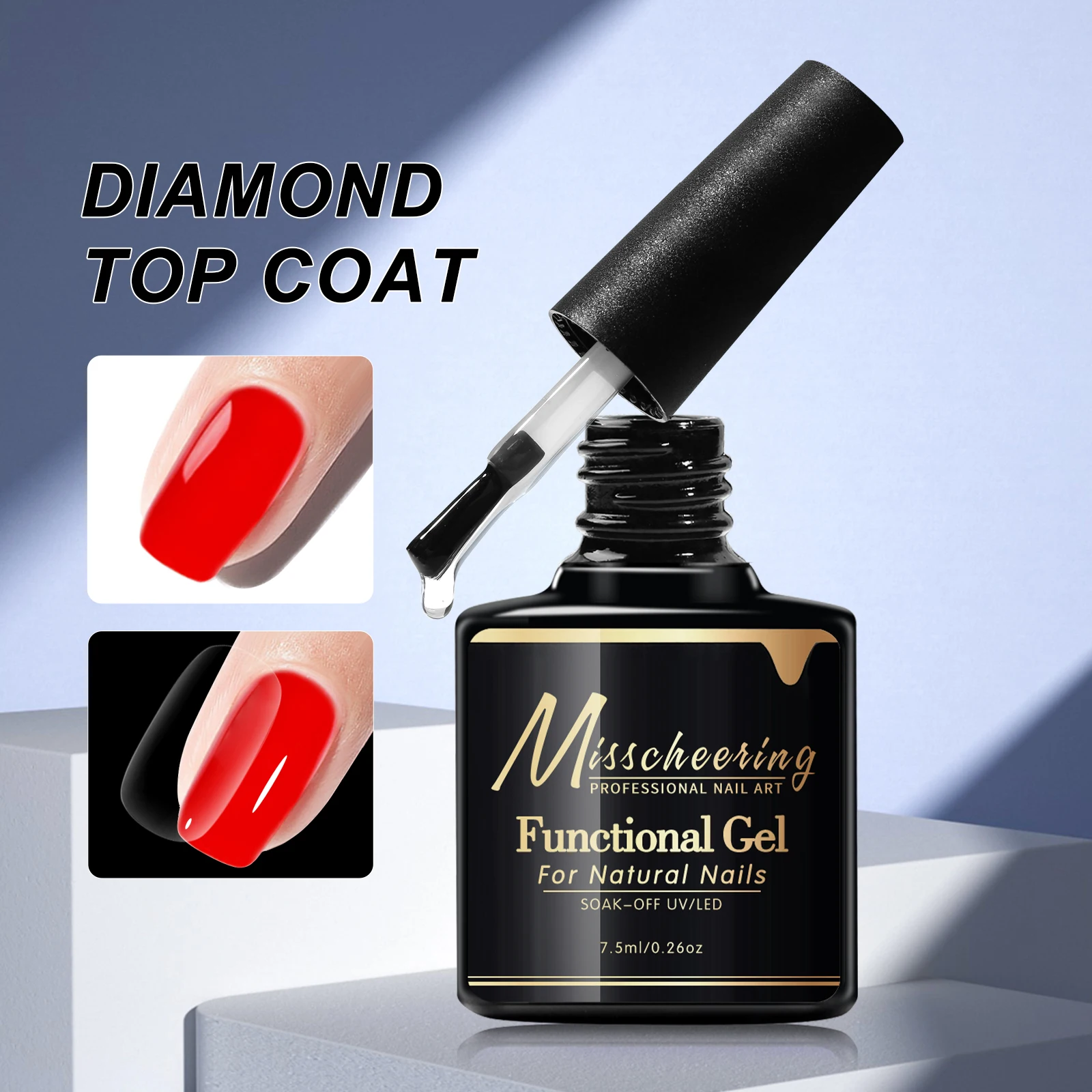 Gel de olho de gato cristal com base de borracha, revestimento superior diamante, decoração artística unhas, pode ser usado para todas as cores, gel polonês magnético, 4 peças por conjunto