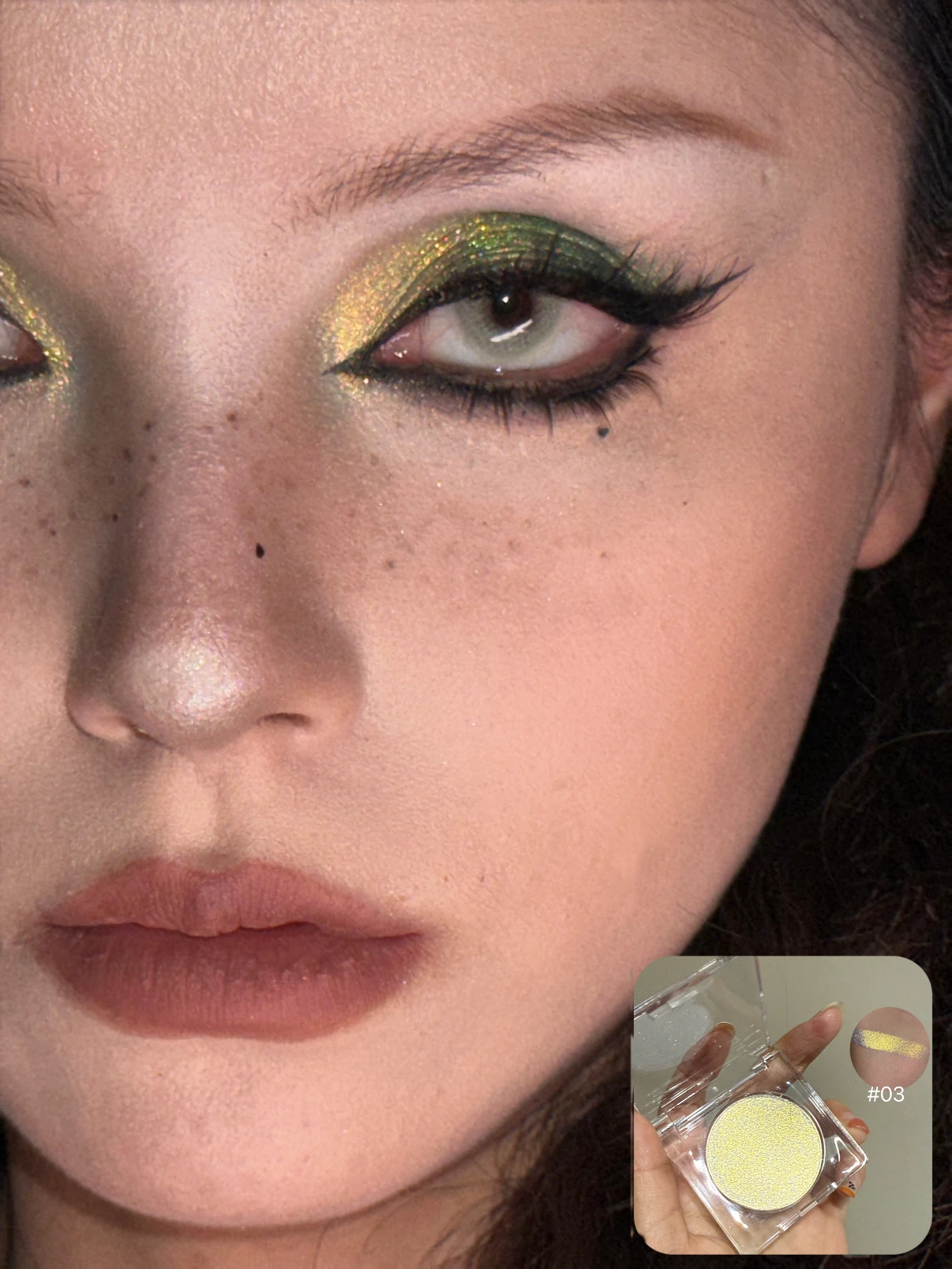 

Monochrome Chameleon Highgloss Multi-use Eye Shadow Powder Glitter Metallic Aurora 3D Stereo Nose Shadow Brightening Cosmetic