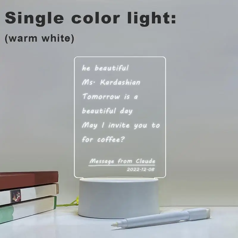 Creative LED Note Board Night Light USB Rewritable Message Board Warm Soft Light For Children Girlfriend Decoration Night Lamp