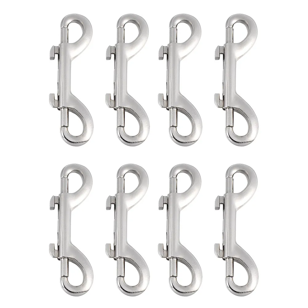 8Pcs Double Ended Hook Snap Clips Heavy Duty Metal Bolt Clips Rust Resistant Flexible for Ropes Leashes Snap Hook
