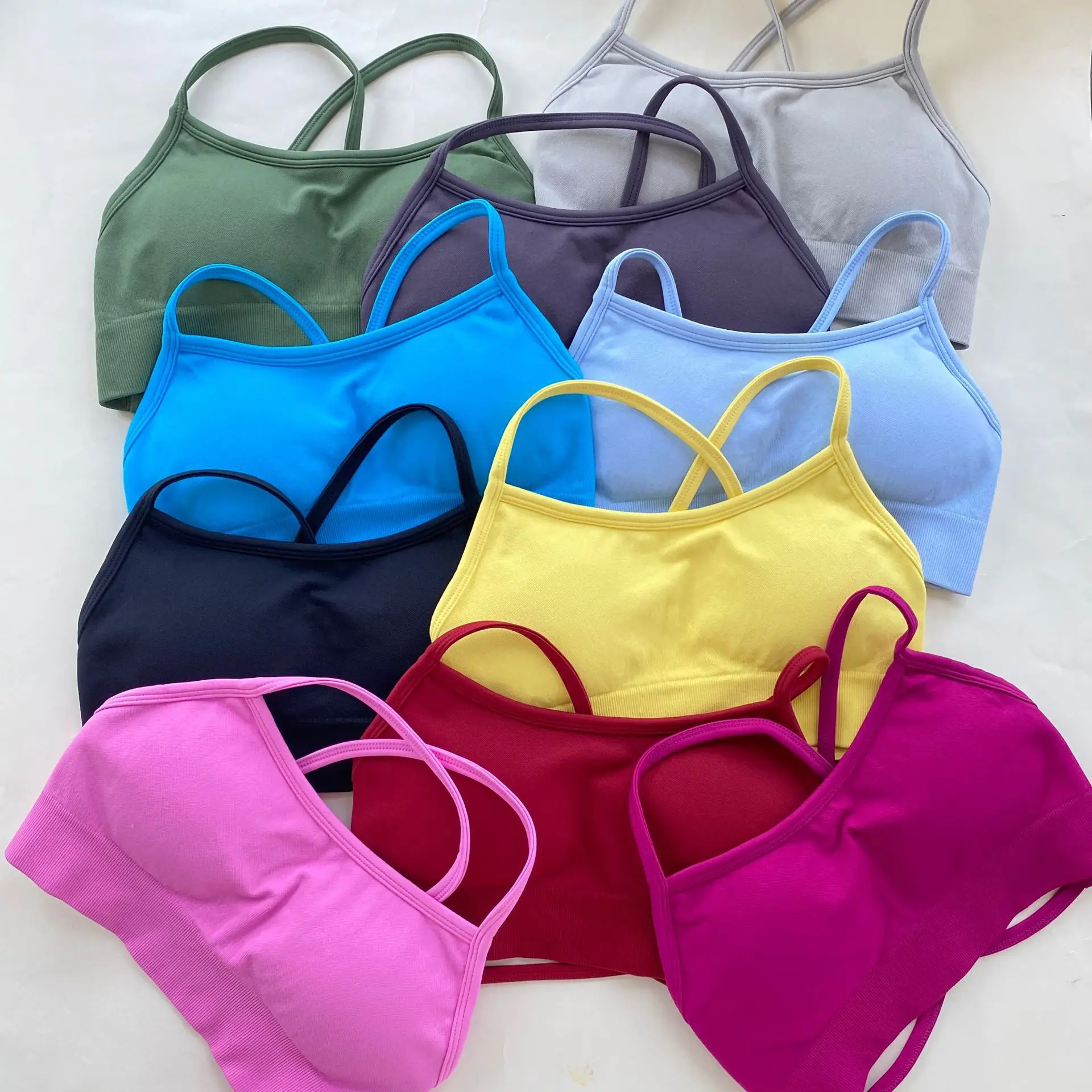 

Women Sports Bra Seamless Yoga Top Push-up Activewear Removable Chest Pad Back Cross Training Top Gym Exercise Underwear