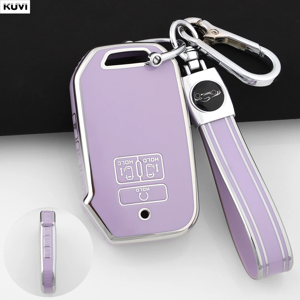

TPU Car Remote Smart Key Case Cover For Kia Carnival 2021 2022 Sedona Carnival KA4 EX SX LX Fiesta 2023 Keyless Fob Accessories
