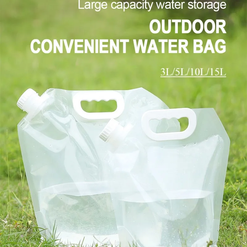 3/5/10/15L Outdoor Camping Water Bag Portable Folding Water Bottle Bucket Large Water Container Traveling Hiking Storage Pack