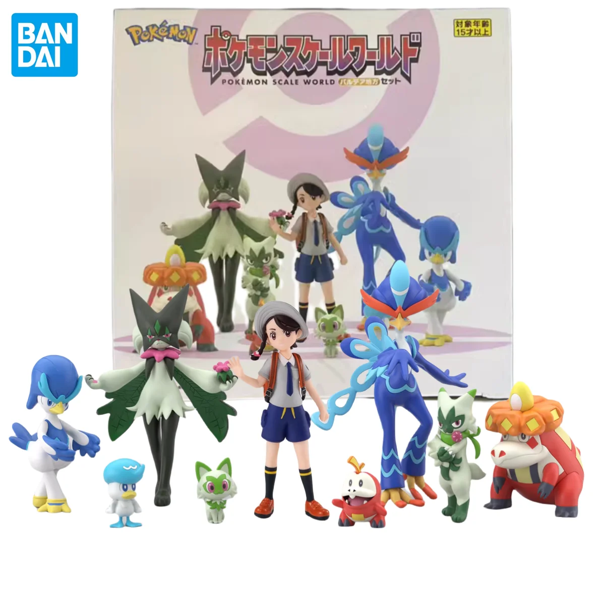 

In Stock BANDAI Original Pokemon SCALE WORLD Paldea region Juliana Quaquaval Meowscarada Fuecoco Sprigatito Quaxly Anime Figure