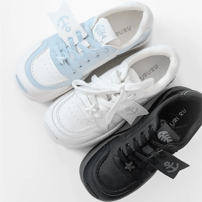 

Navy Running Sweet Single Shoes Gururu Original Sailor Style Summer Lolita Girls Thick Soled Shoes Sports Shoes