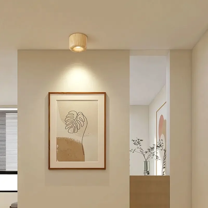 Minimalist Creative Wood Grain Ceiling Light - Full-Spectrum Design for Corridor & Balcony