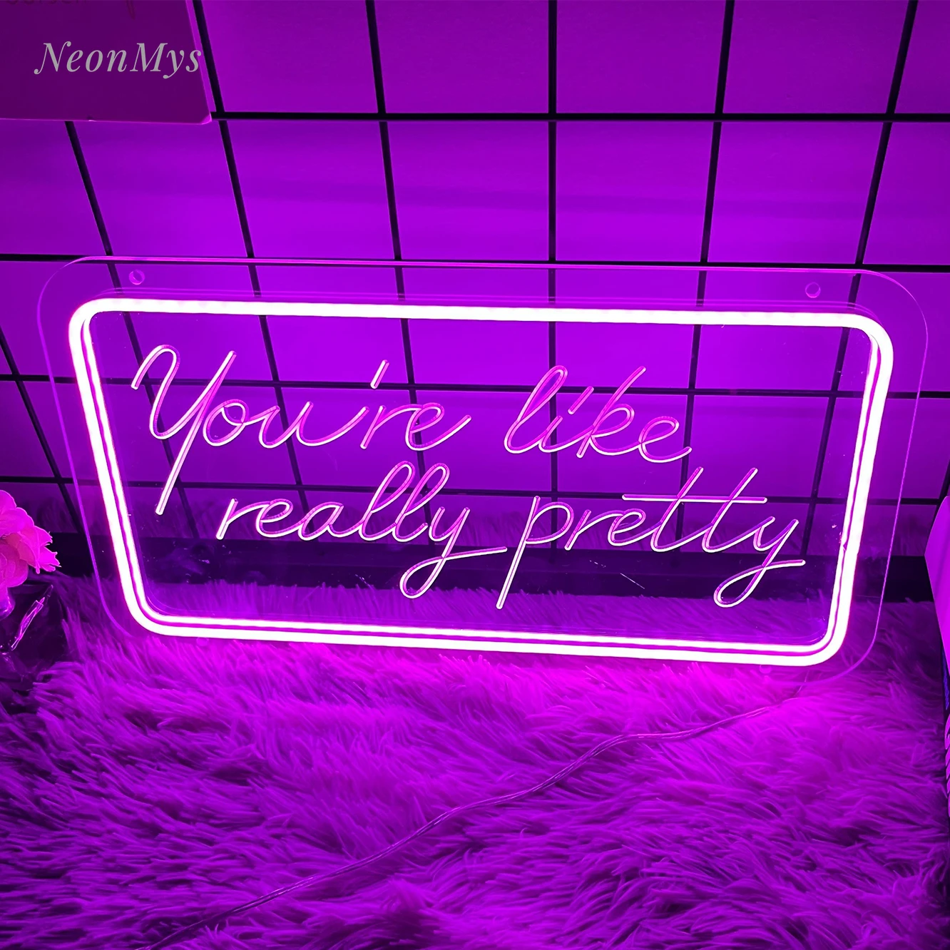 

You're Like Really Pretty Carved Neon Sign LED Neon for Wall Bedroom Bar Decor Bachelorette Party Positive Room Decor 12 Colors