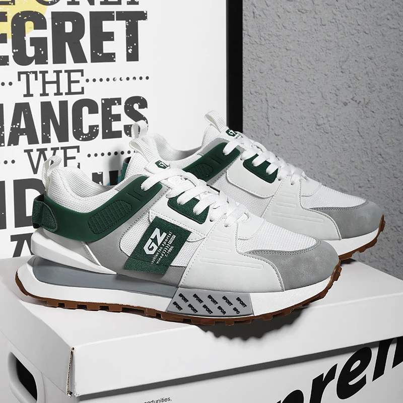 Herren-Freizeitschuhe, modische Sportschuhe, klassische und stilvolle Sneaker mit Schnürung, leicht, bequem und atmungsaktiv. – Detail 2