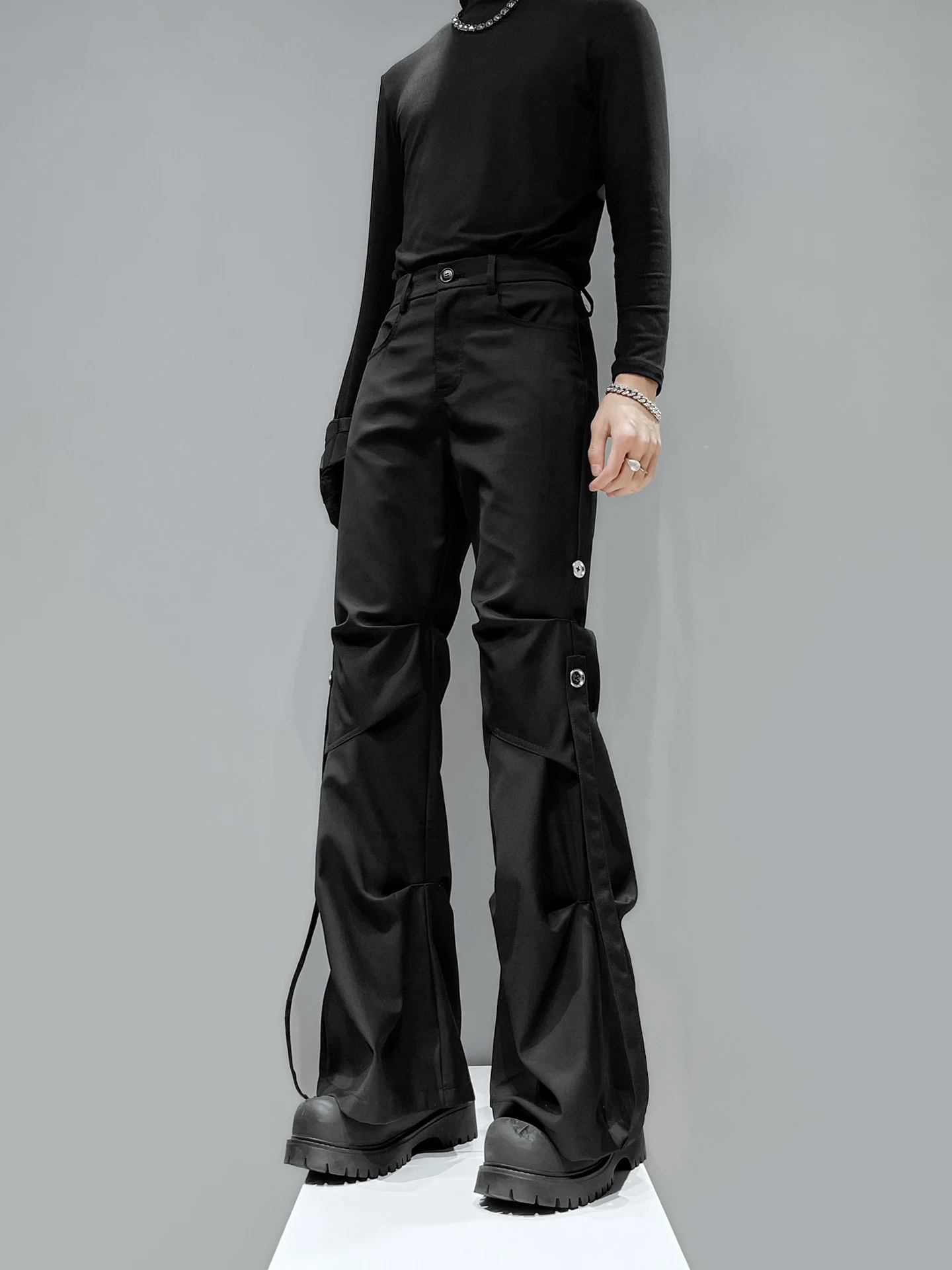 

Original Men's Loose Fit Trousers with Pleated Design And Sa Bla Casual Floor-Length Pants Youth Faion Autumn Wear