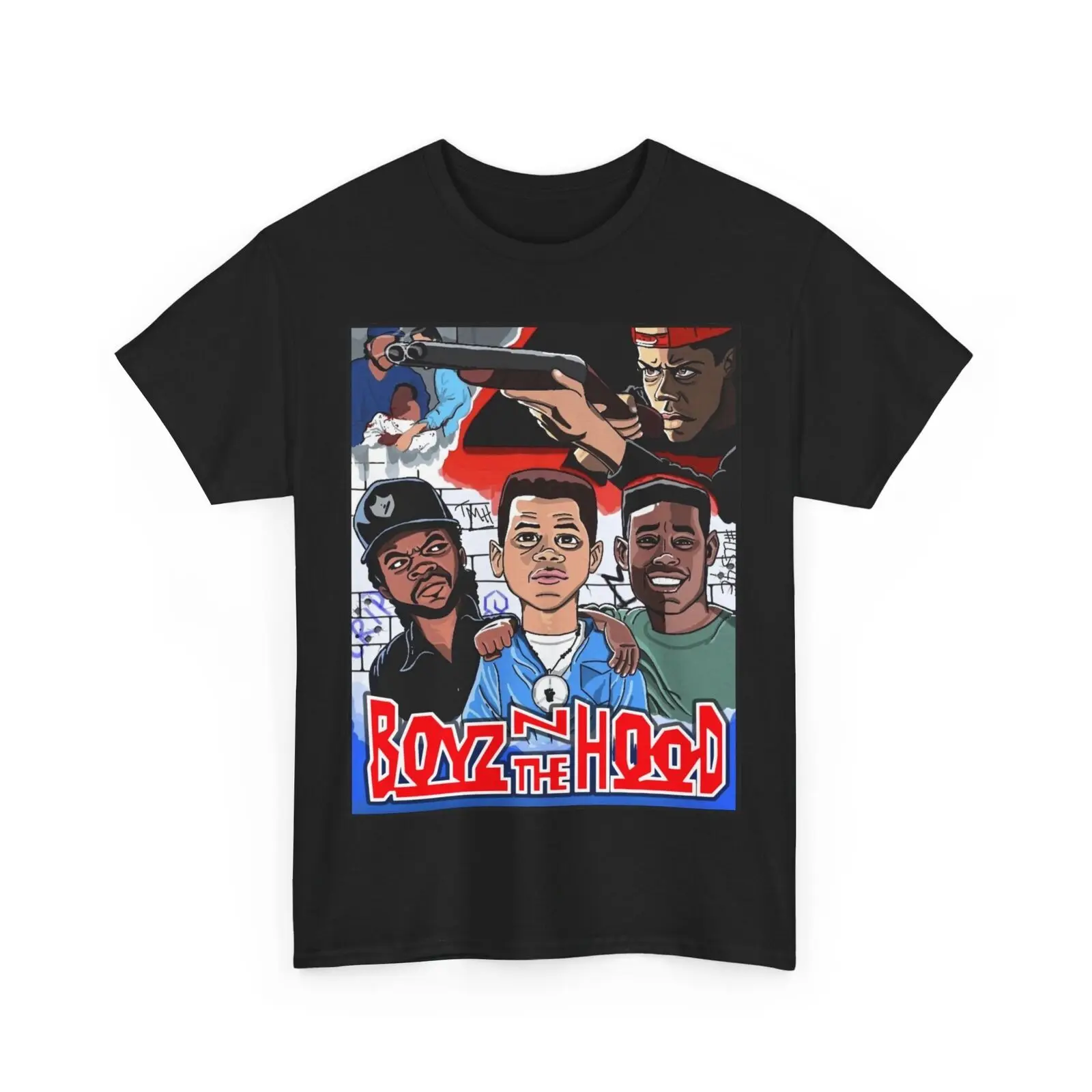 Boyz N The Hood Movie T Shirt Ice Cube Cuba Gooding Jnr Unisex Heavy Cotton Tee