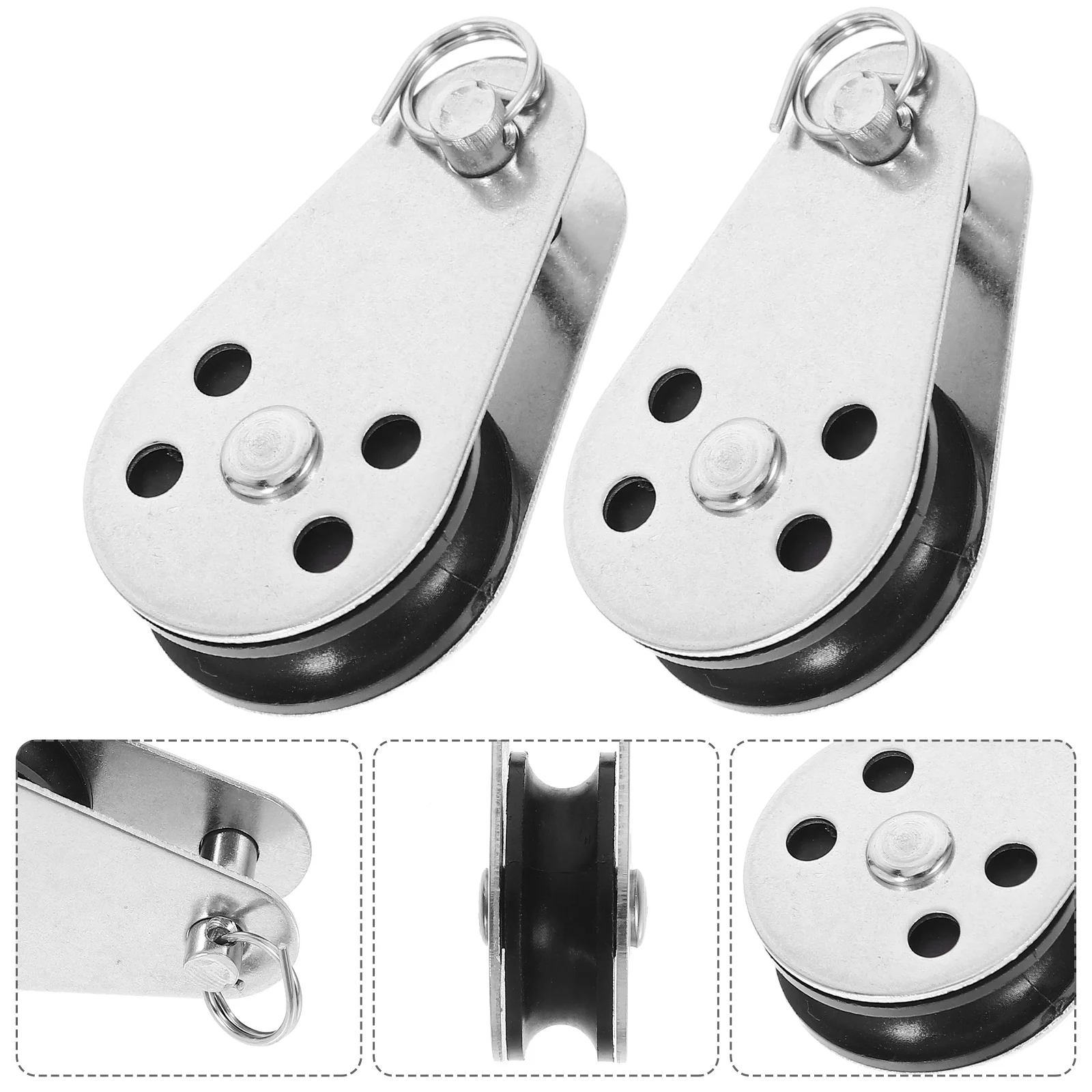 

2pcs Stainless Steel Pulley Wheel For Kayak Canoe Boat Deck Hardware Marine Accessories Heavy Duty Rope Pulley Outdoor Water