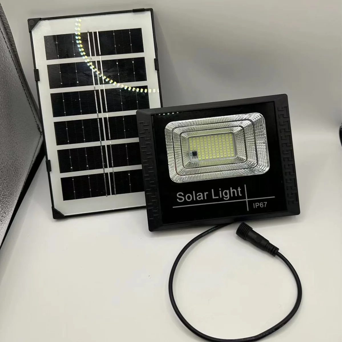 Light Emitting Diode Solar Garden Light Outdoor Camping Emergency Remote Control Timing ABS Floodlight IP67 Waterproof Solar