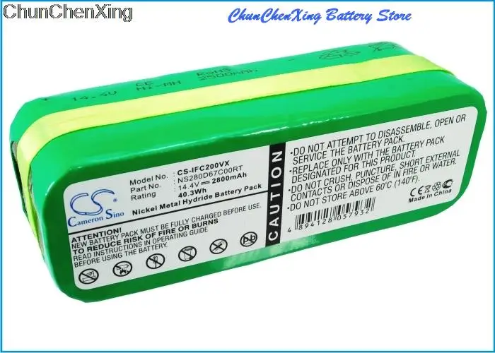 Imagem -05 - Cameron Sino Bateria de 2800mah para Infinuvo Cleanmate 365 Beber Vest2 bb Versão Básica Sinal Verde Carregador