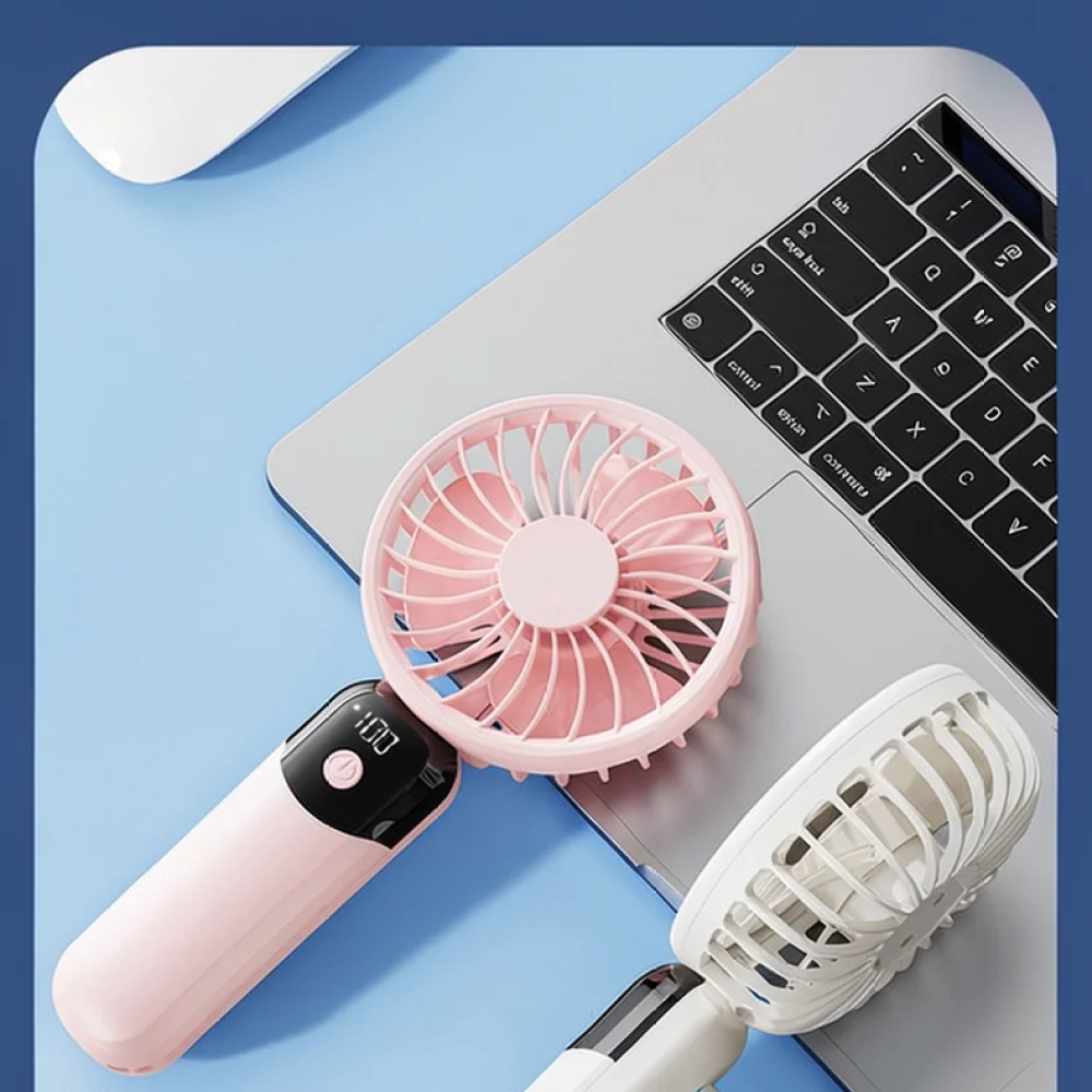 6 Speed Silent Mini Fan For Yajialuo Portable Handheld Cooling Blower USB Rechargeable Digital Display Desktop Air Summer Tool