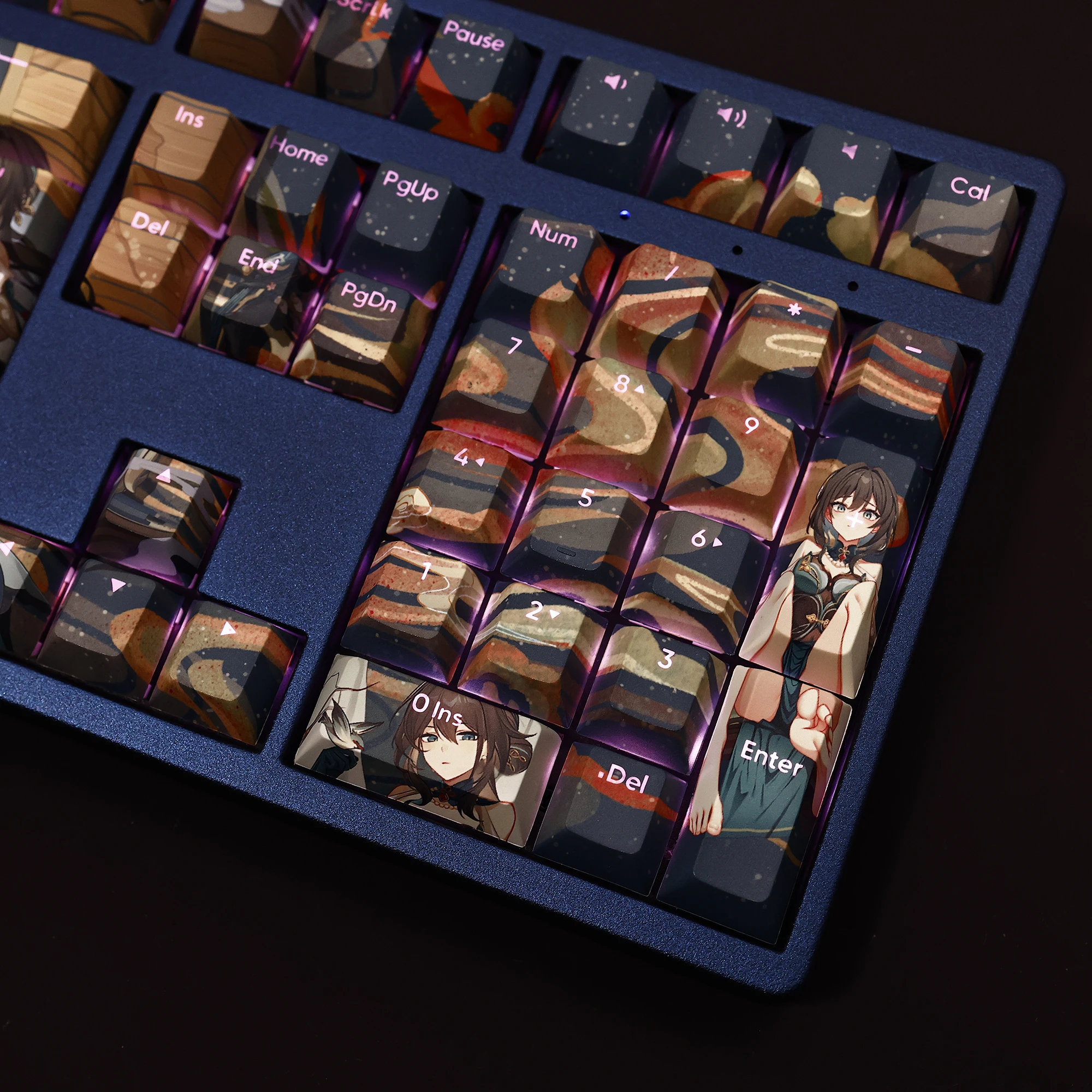 Ruan Mei 108 Keycap Honkai Star Rail PBT DYE Sublimation Light Transmitting Cherry Switch Cross Key Cover Mechanical Keyboard