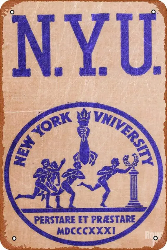 1950S NYU ART اللوحة ملصق معدن القصدير تسجيل؛ ديكور جدار الرجعية خمر #1