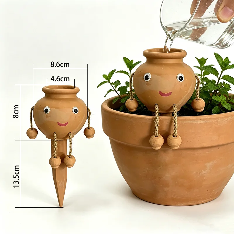 Red Pottery Flower Watering Device Automatic Water Seepage Dropper Trip Home Flower Watering Artifact, Gardening Accessories