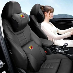 Car Lumbar Pillow Support Seat Backrest Neck Headrest Cushion For FIAT Abarth 500 Grande Punto Ducato Tipo Stilo UNO Astra Bravo