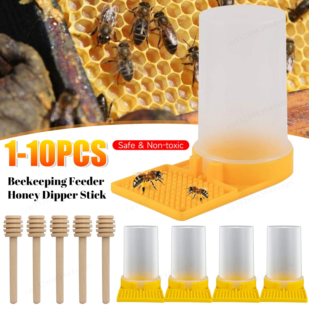 6-1PCS Bee Feeder Drinking Water Dispenser Non-toxic Honey Bee Feeder Bee Drinker Tool  Honey Stick Watering Bee Supplies