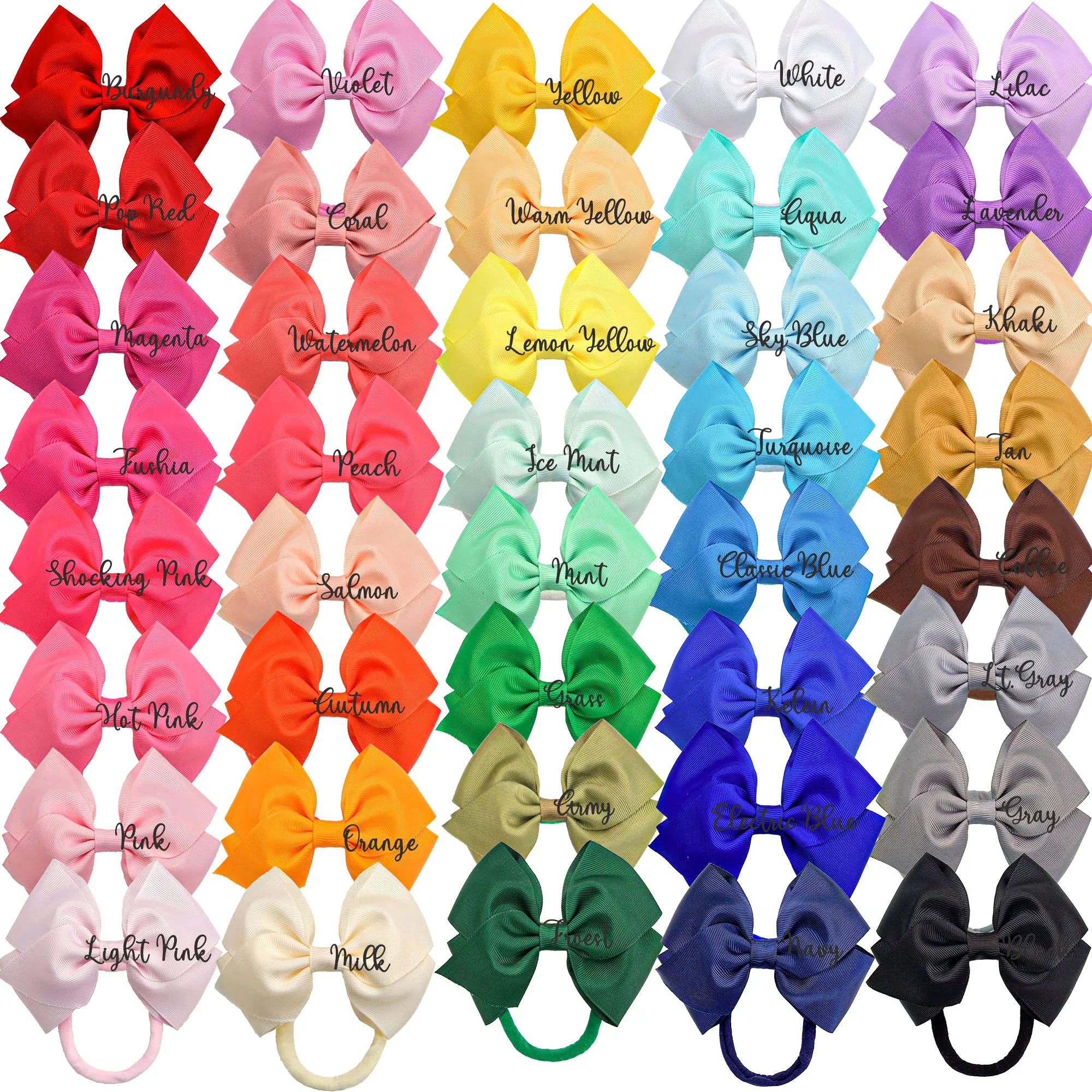 8PCS  5 Inch Baby Hair Bows Headband Nylon Head Band for Children Kids Girls Soft Newborn Infant Toddler Hair Accessories Gifts