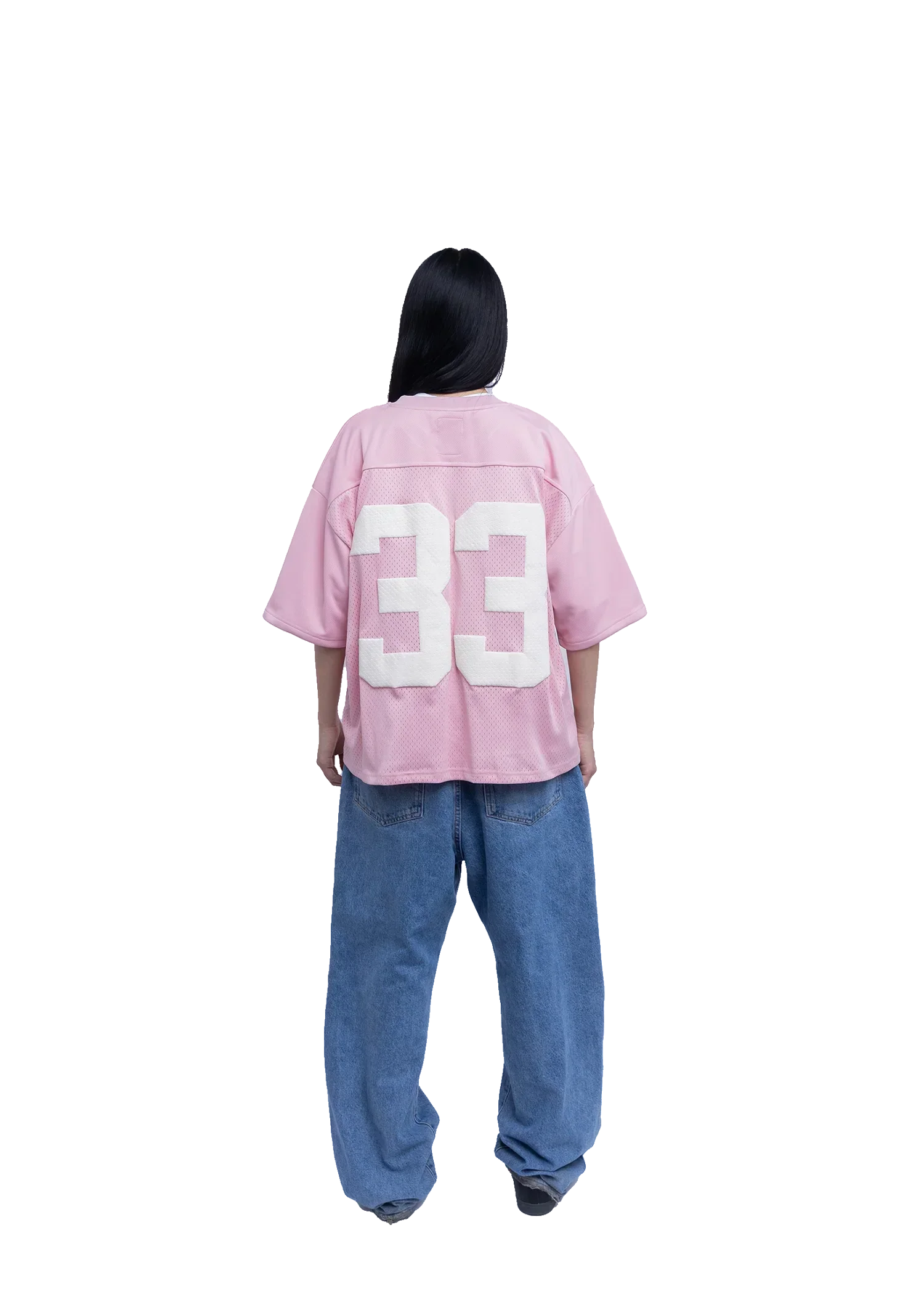 Camiseta y2k con cuello en V rosa 33 estilo callejero hip-hop para mujer, ropa deportiva gótica de moda, top de fútbol de secado rápido para mujer 2025