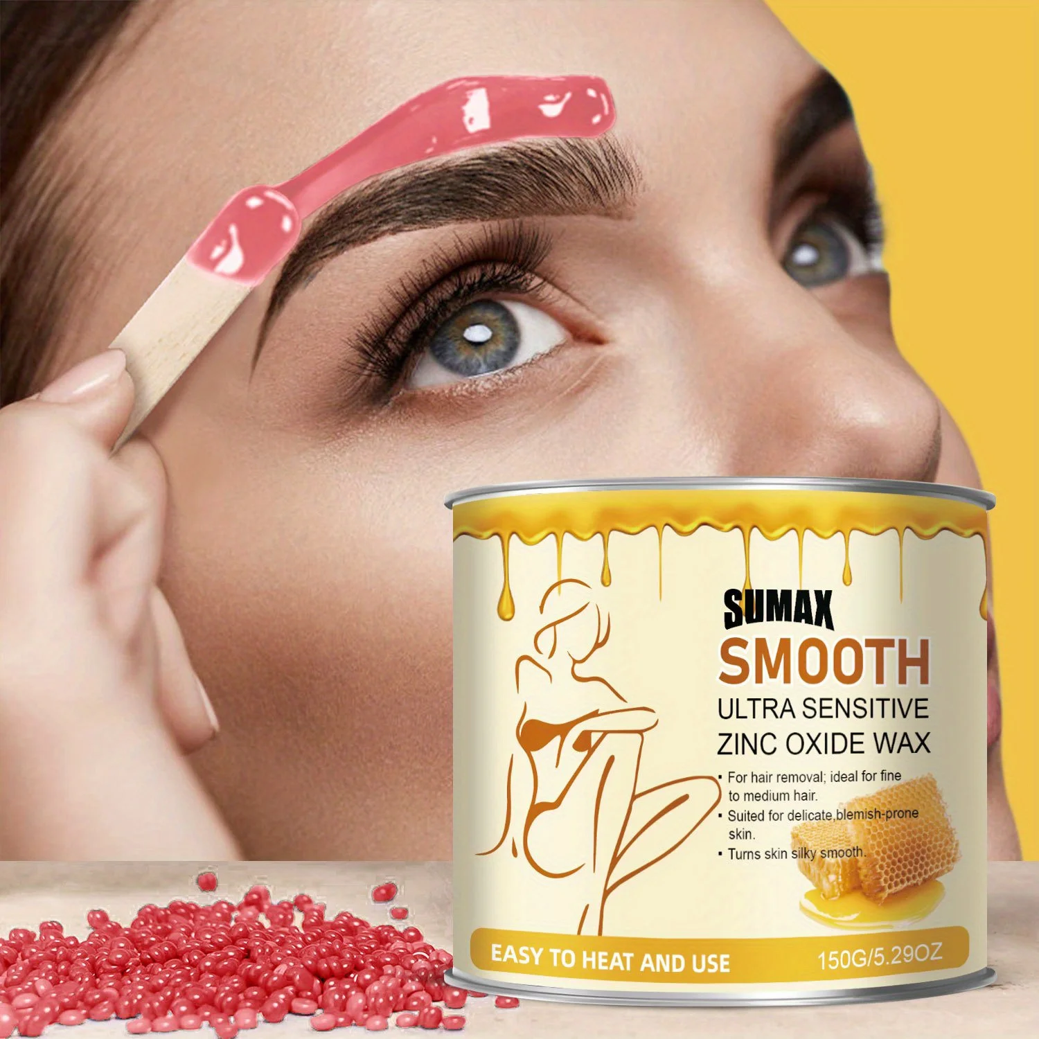 مكونات العسل - حبوب الشمع، سريعة وغير مؤلمة، مناسبة للجميع، العناية اليومية بإزالة الشعر لكل من الرجال والنساء