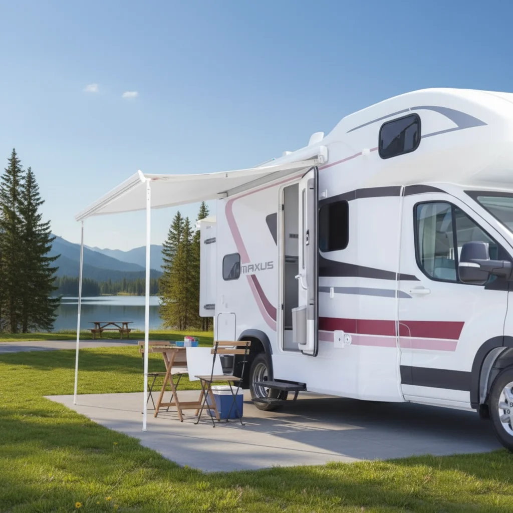 

Настенный выдвижной тент 12В для автодомов, караванов и кемперов