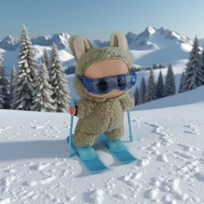 

For Labubu Snowboard 15/17cm Doll DIY Accessories Decoration Mini Goggles Cute Girls Christmas Gift Children's Toy Set
