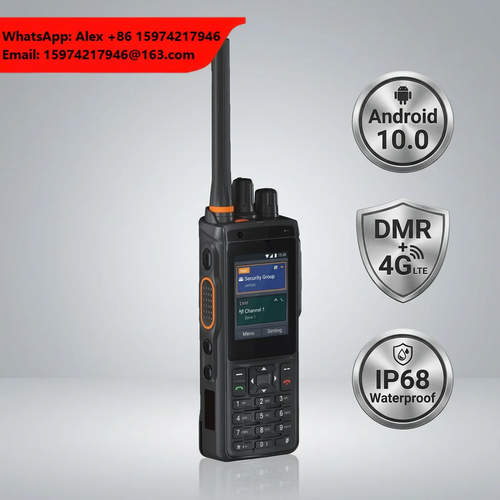 KE-380 Android 10.0 PoC DMR Dual Mode Smart Radio 2GB+16GB IP68 Rugged Walkie Talkie With 13MP Camera NFC For Public Safety