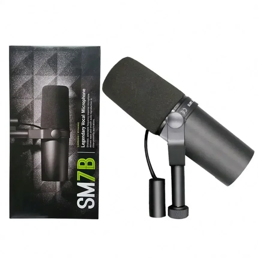 1:1 SM7B Selectable Frequency Response Portable Cardioid Studio Microphone for Live Record/Podcast Conference Vocal Mic