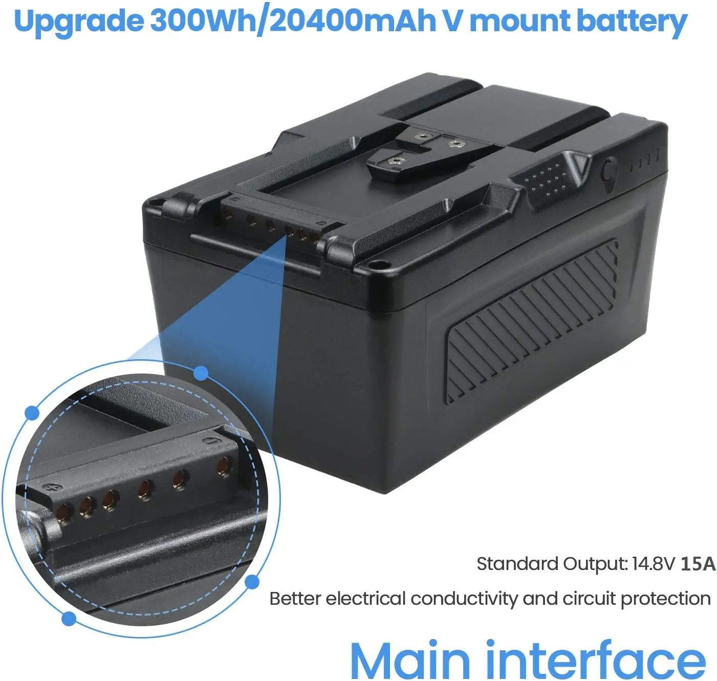 v-lock battery plate adapter 300Wh 20400mAh V installation V locked battery rechargeable replacement