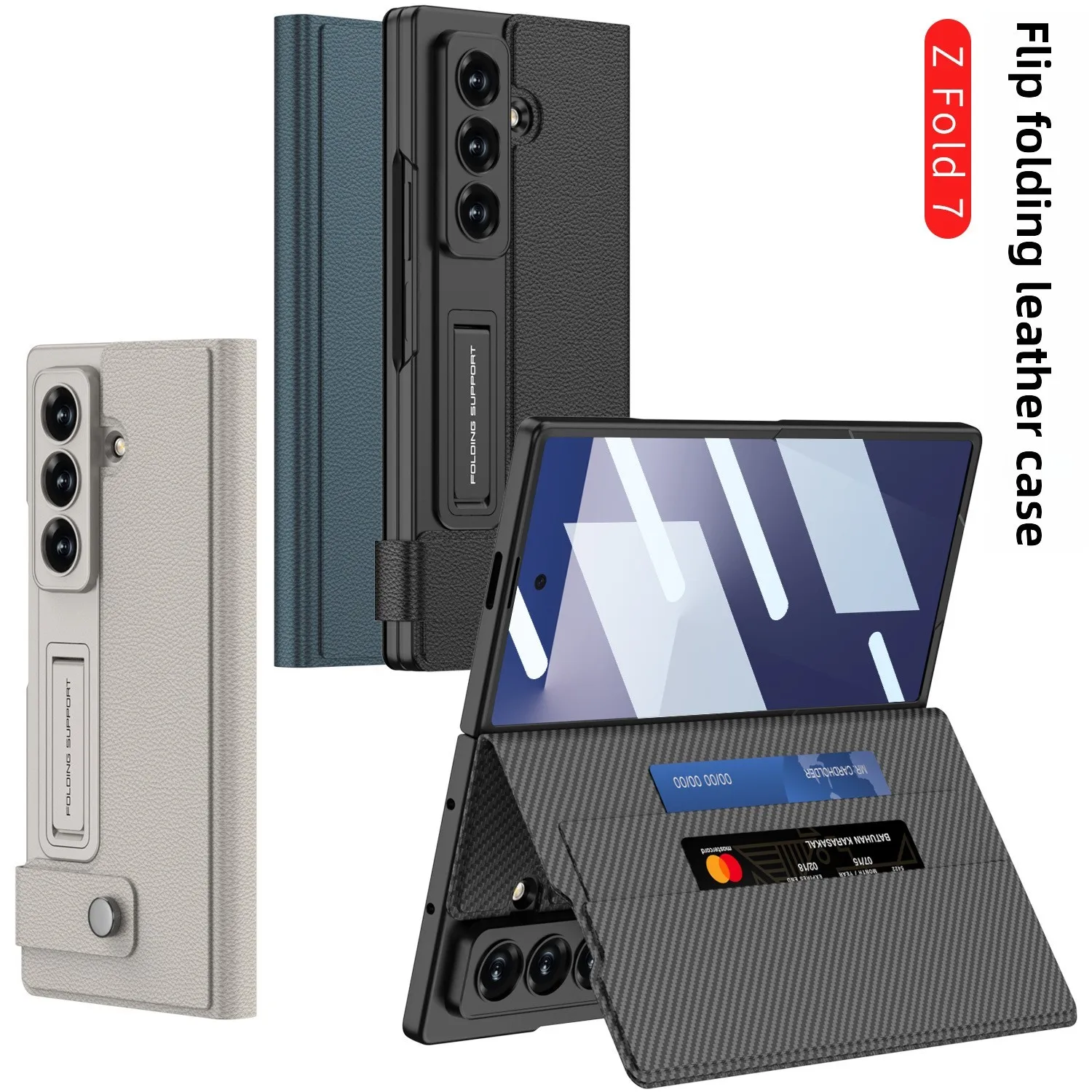

Foldable Leather Case for Samsung Galaxy Z Fold 7 Case Film Integrated Snap on