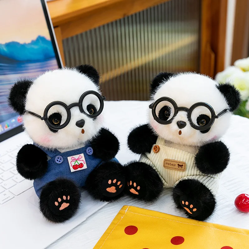 15 cm süße Riesenpanda-Kleid-Up-Plüschtiere, weiche Stofftier-Hoodies, Bär, kann Kleidung ändern, Baby-Beschwichtigungspuppe für Kinder, Geschenke