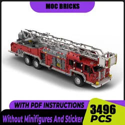 Rescue Series Moc Building Blocks Fire Engine Model Technical Bricks DIY Assembly City Car Construction Toy For Holiday Gifts