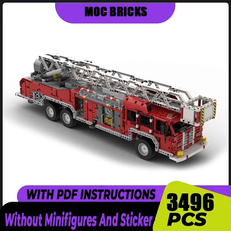 Rescue Series Moc Building Blocks Fire Engine Model Technical Bricks DIY Assembly City Car Construction Toy For Holiday Gifts