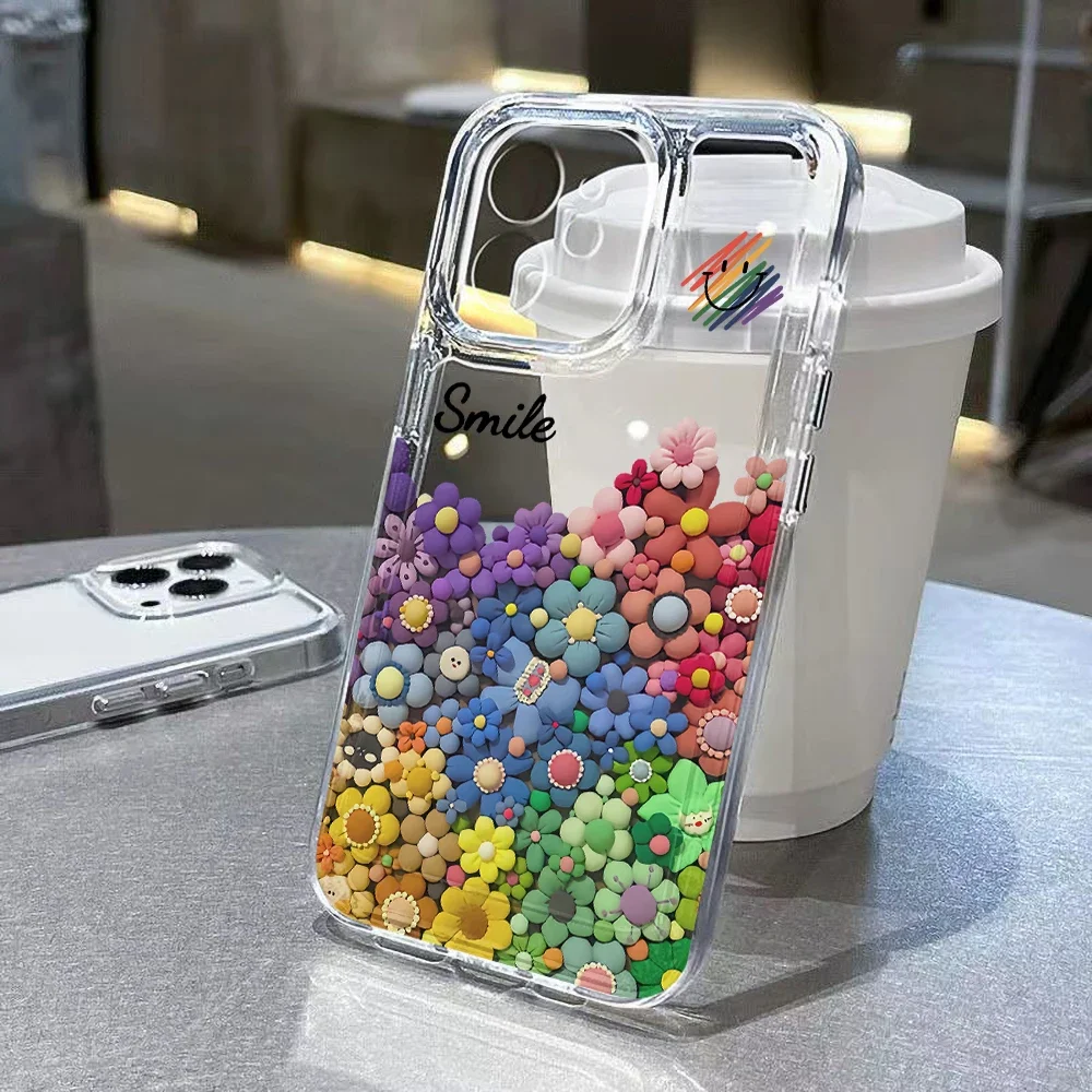 Case for iPhone 15 14 13 12 11 XSM XR X 7 8 Plus Flower Sky Ins Phone Case Full Protect Clear Case Soft Cover image 3