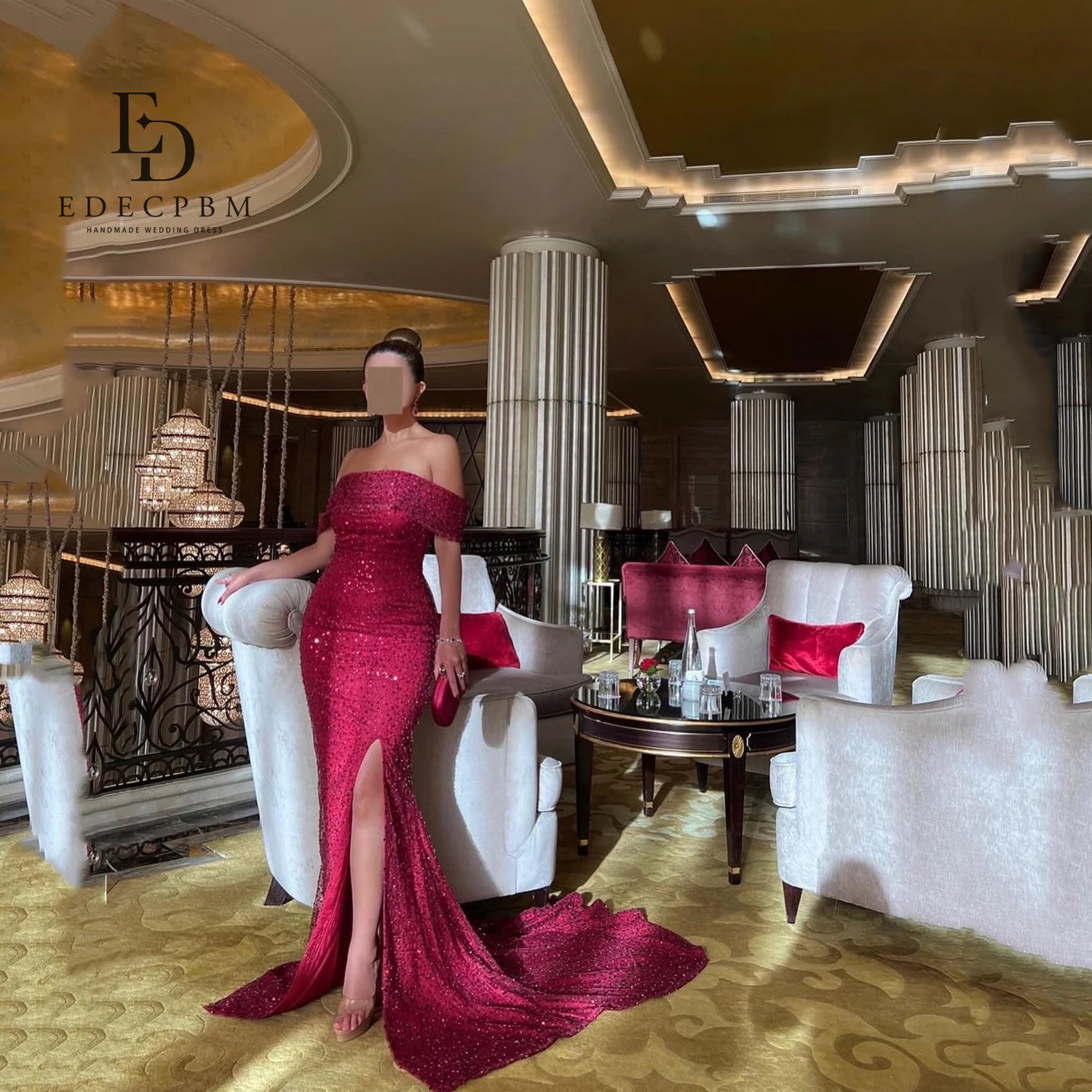 

EDECPBM Mermaid Prom Dress فساتين سهرة Luxurious Women's Evening Dresses for Special Occasions Elegant Party Dresses 2025 Bead