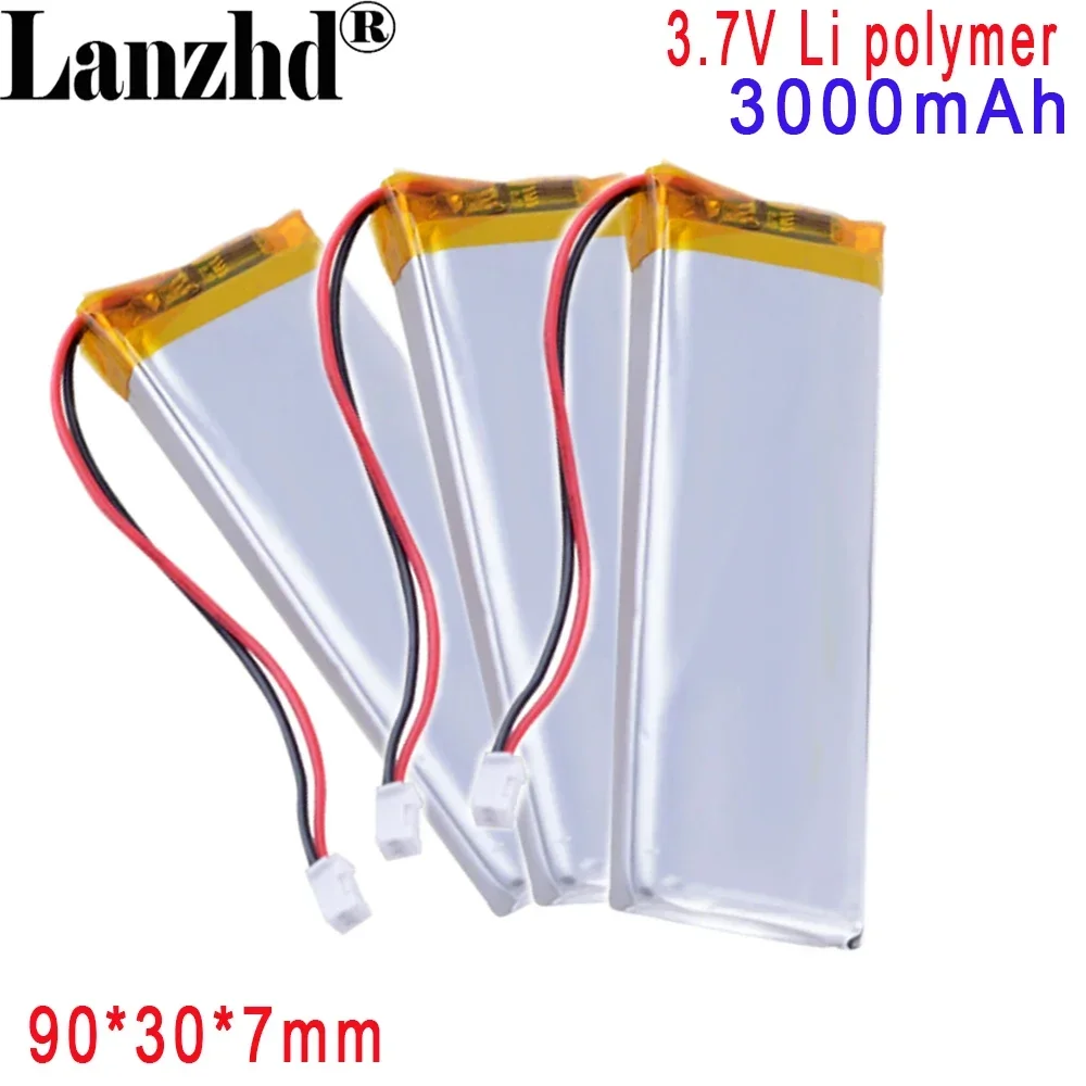 3.7v 3000mAh Polymer lithium battery 702990 For bar LED lamp  rechargeable toy medical equipment Hunting dog GPS battery 703090