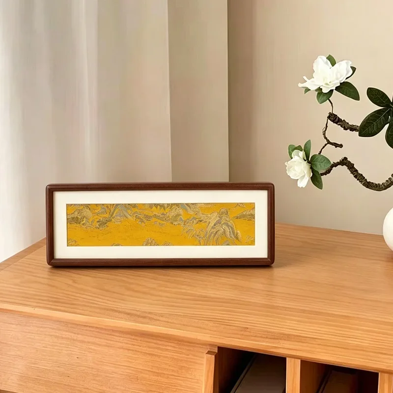 Creative Chinese Style Solid Wood Photo Frame 5x16 Inch Desktop Display - Ideal Gift for Home Decor and Artwork
