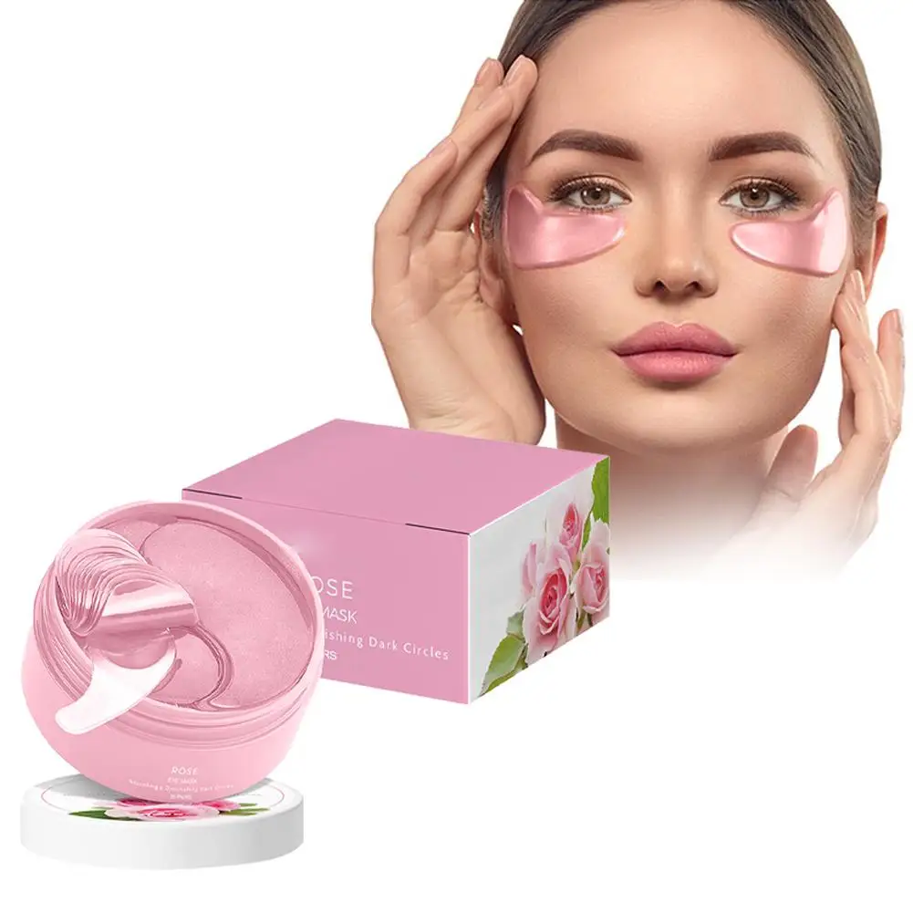 

30pair Rose Hyaluronic Acid Eye Mask Anti Dark Circles Removal Eye Eyes Skin Bags Reduce Moisturizing Firming Wrinkle Light A5J4