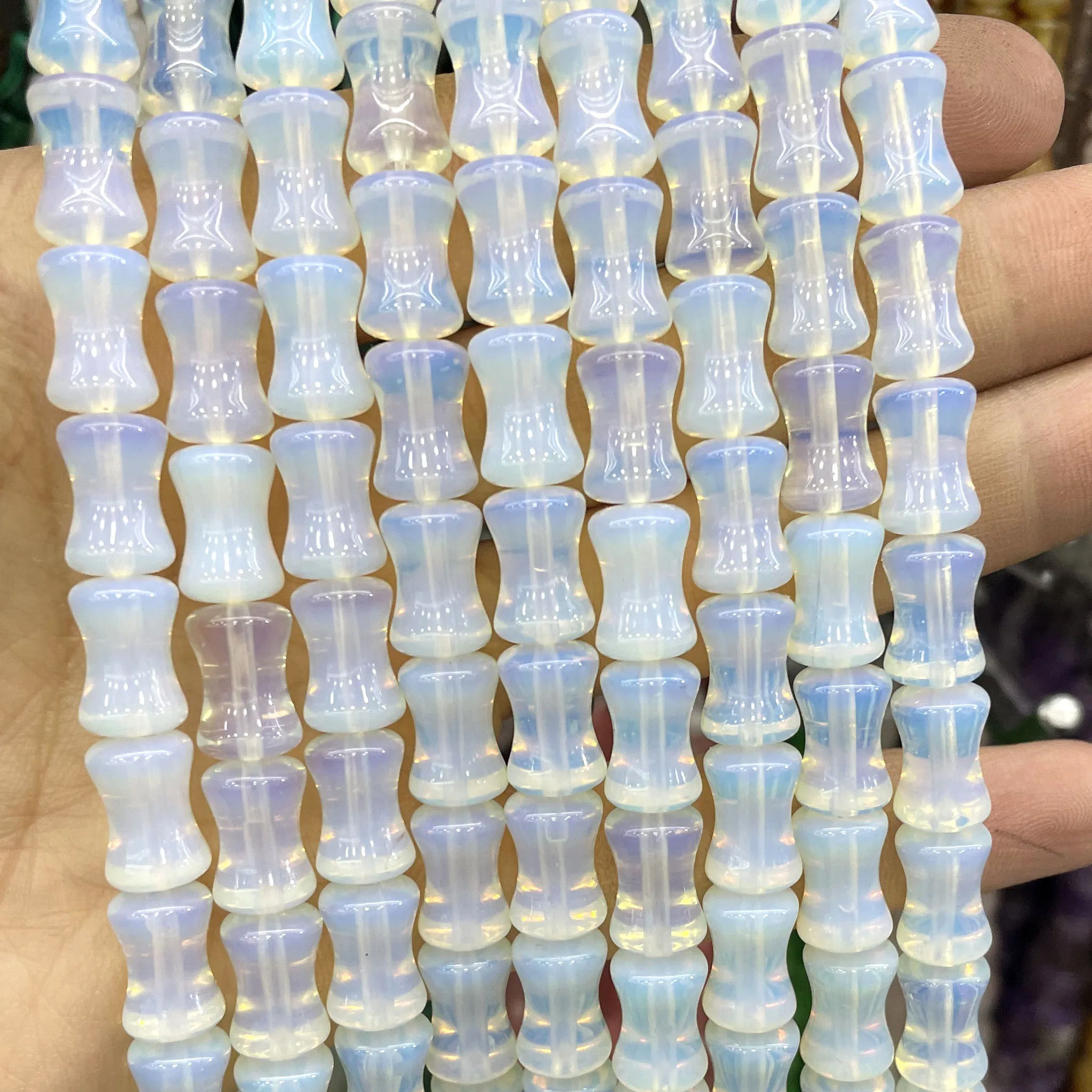 الحجر الطبيعي الأبيض أوبال غير النظامية جولة الأوجه Rondelle خزر عازل DIY بها بنفسك النساء سوار قلادة أقراط لصنع المجوهرات