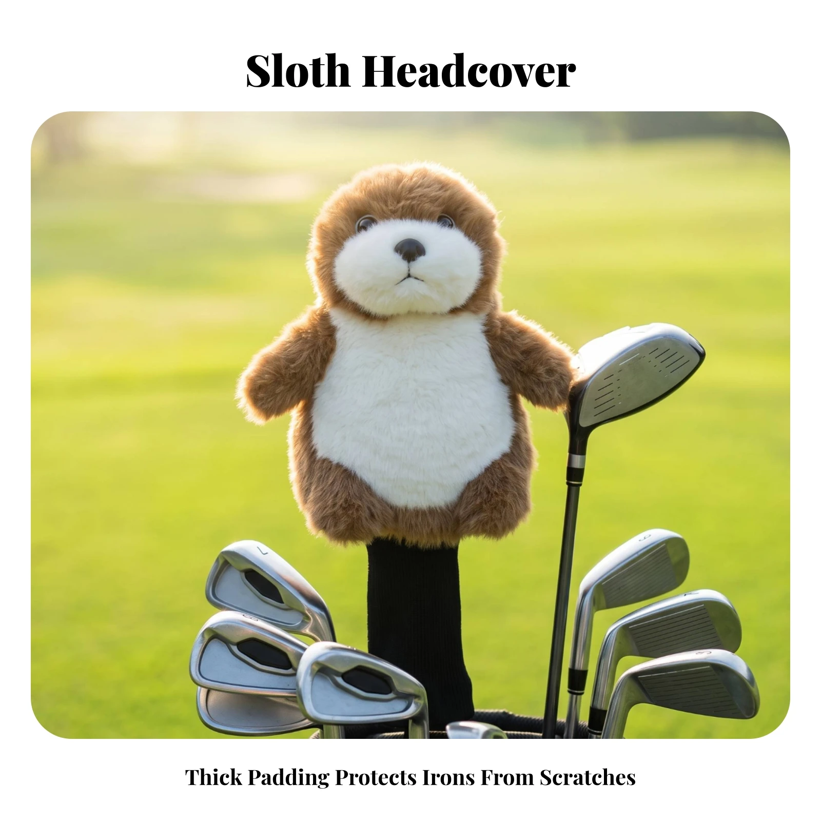 Sloth Golf Club Cover Funny Sloth Golf Headcover Accessory Playful Charming for Golfers view 4