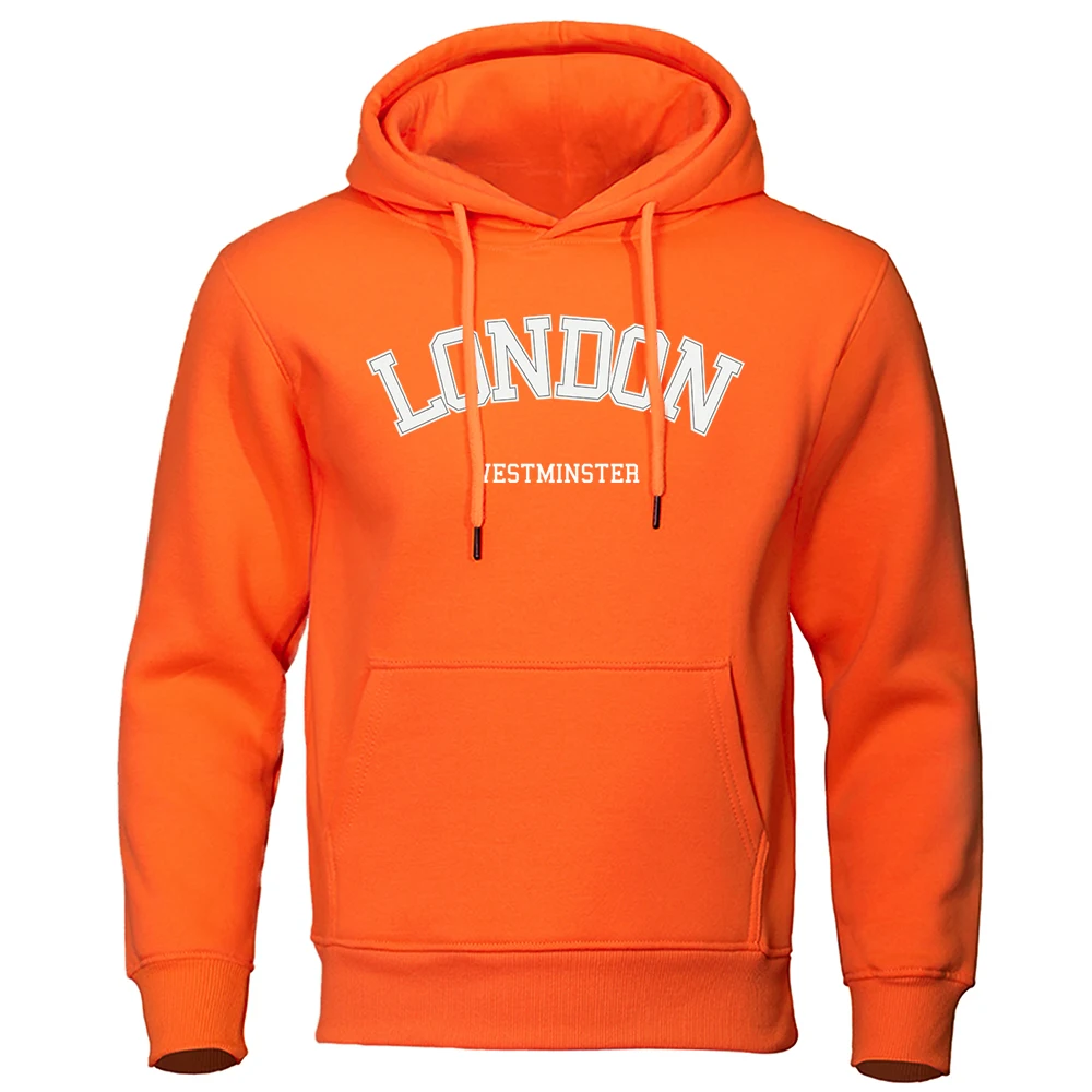 London Westminster Street Letter Printing Mans Clothing Fleece Soft Hoodie Autumn Oversize Hoodies Casual Sports Female Hoodies