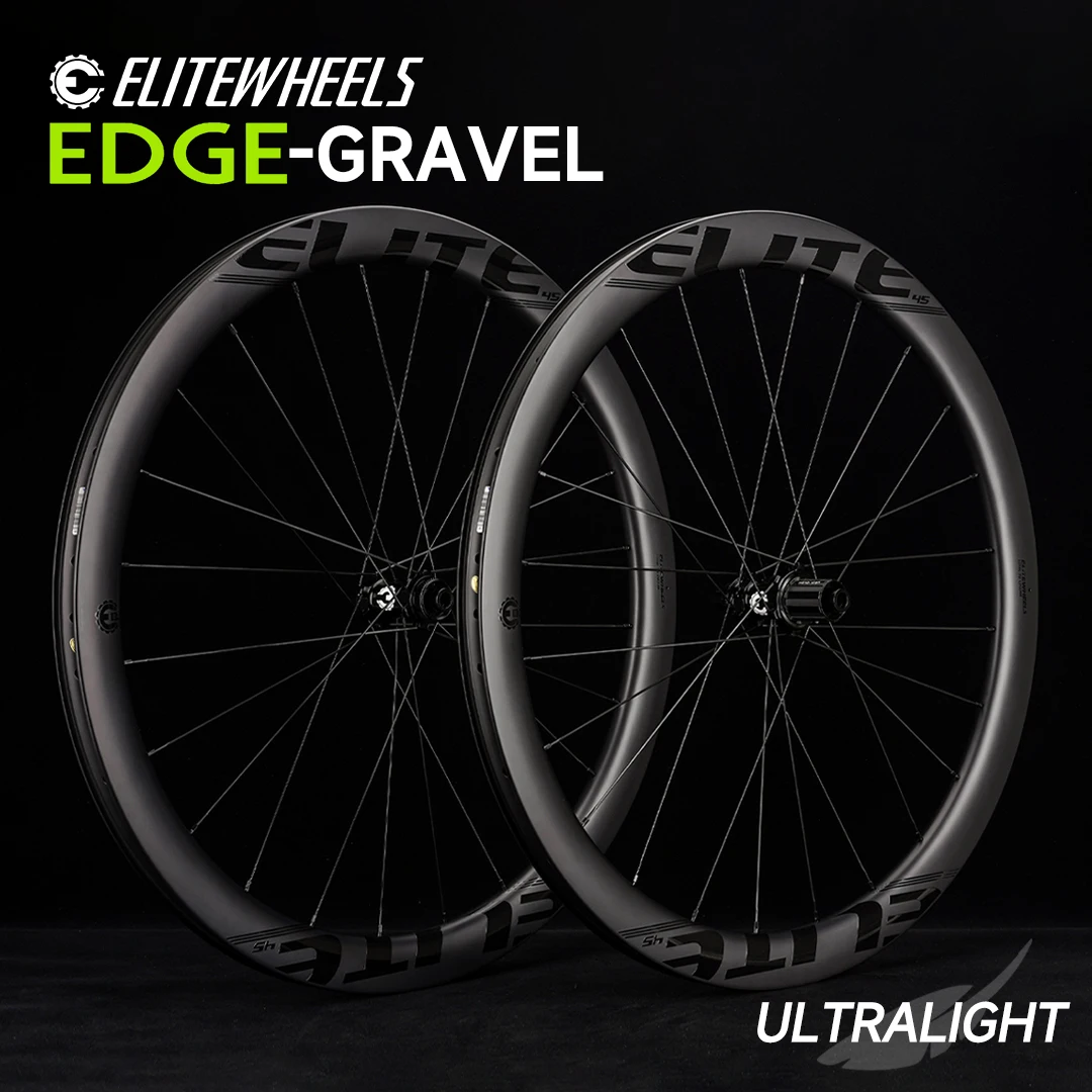 ELITEWHEELS EDGE Gravel Wheels Ultralight 1356g Wing 20 Spoke For Racing Bike Road Disc Carbon Wheelset  RIM Depth 45mm