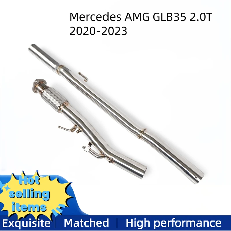 Stainless steel exhaust pipe+silencing pipe suitable for Mercedes AMG GLB35 2.0T 2020-2023 exhaust system