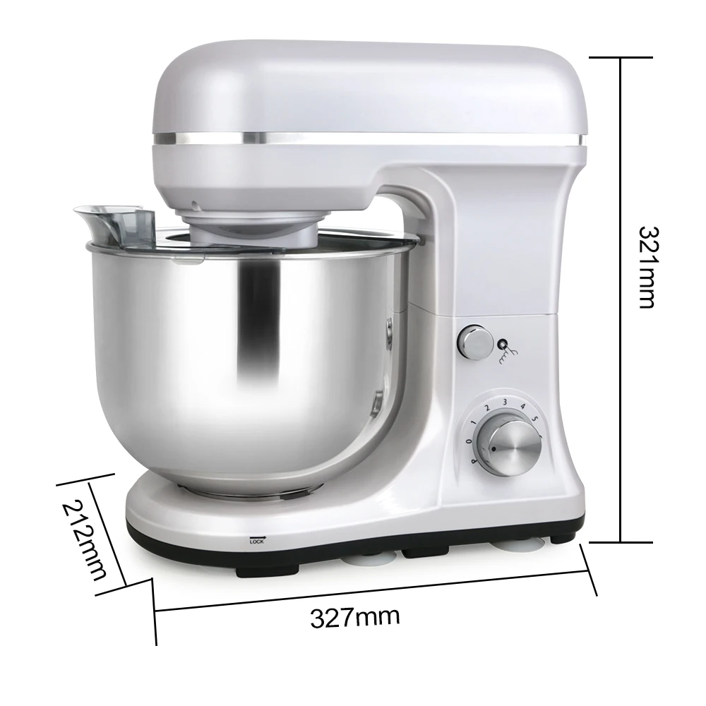 Cozinha 5QT 300W Máquina de bolo de pão Misturadores elétricos de alimentos Misturador de massa Bolo Misturador de alimentos