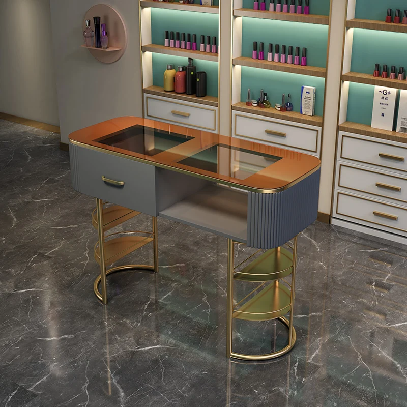 Mesa DE MANICURA profesional para salón de belleza, muebles modernos y sencillos para salón de belleza, diseño de lujo, LJ50MT