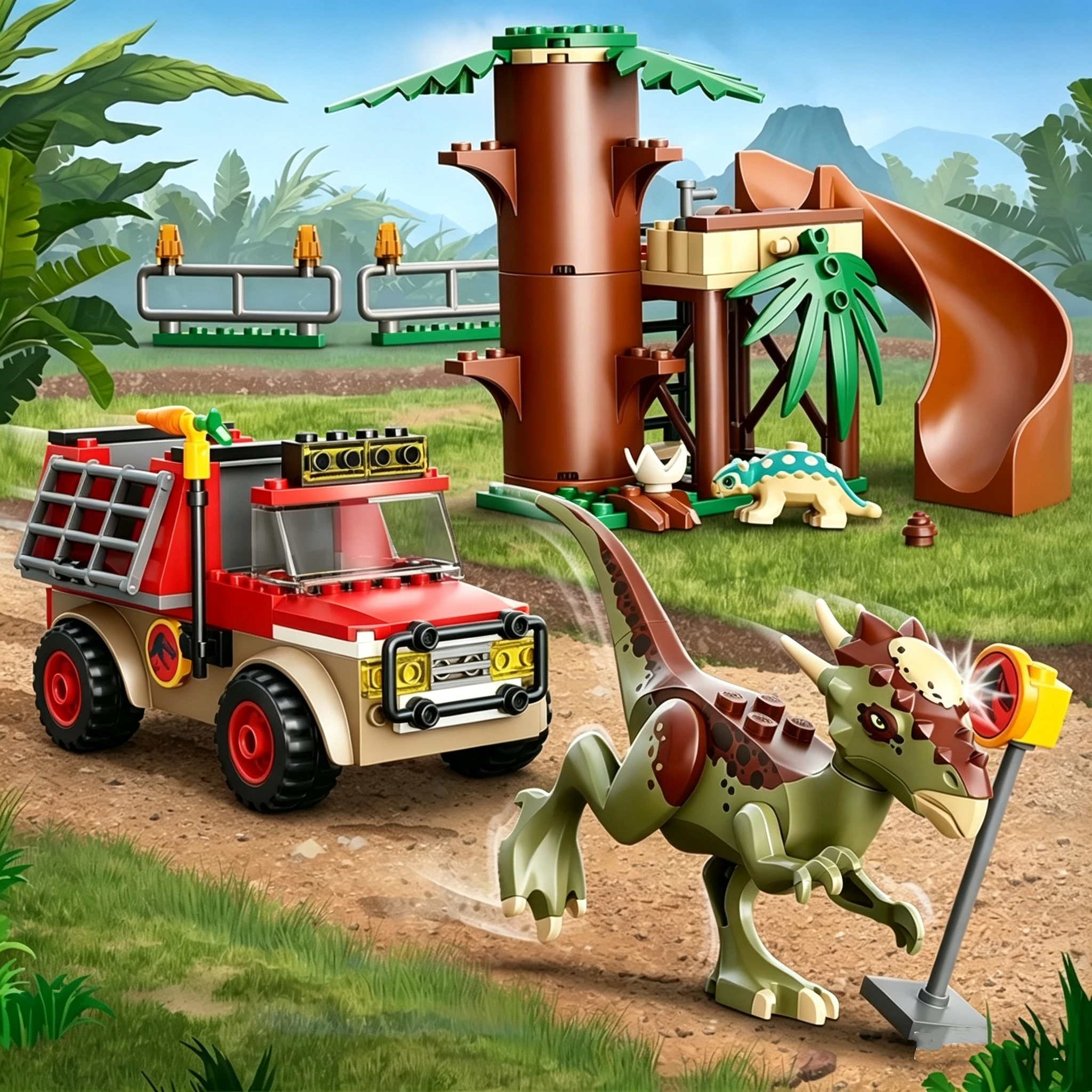 Sets compatibles con terceros: Bloques de construcción de la serie Dinosaur World Park 76939 - Juguetes de escape del dinosaurio Stygimoloch