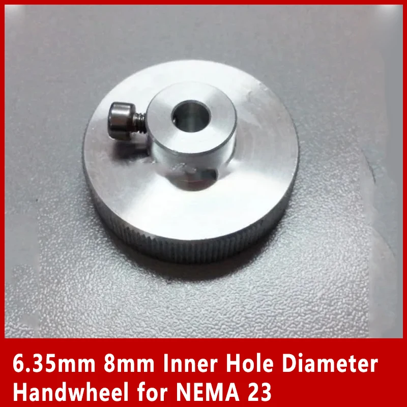 6.35mm 8mm Inner Hole Diameter Handwheel for NEMA 23 Stepper Motor