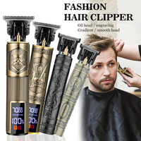 T9 Electric Hair Clipper for Men Professional Barber Shaver Beard Trimmer with Dragon Buddha Design Body Hair Cutting Machine